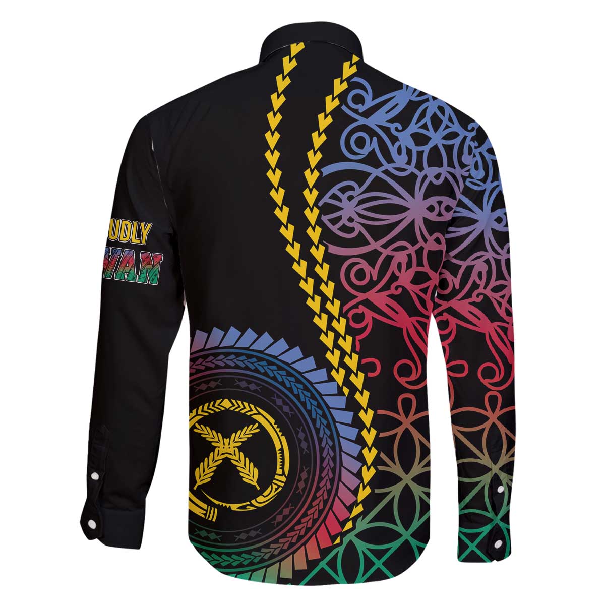 Proudly Ni-Van Sandroing Inspired Family Matching Off The Shoulder Long Sleeve Dress and Hawaiian Shirt Shefa Classic Style LT7 - Polynesian Pride