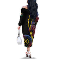 Proudly Ni-Van Sandroing Inspired Family Matching Off The Shoulder Long Sleeve Dress and Hawaiian Shirt Shefa Classic Style LT7 - Polynesian Pride