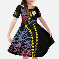 Proudly Ni-Van Sandroing Inspired Family Matching Off Shoulder Maxi Dress and Hawaiian Shirt Shefa Classic Style LT7 Daughter's Dress Colorful - Polynesian Pride