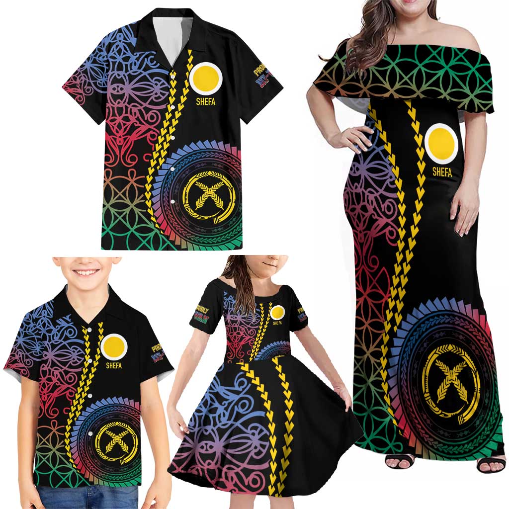 Proudly Ni-Van Sandroing Inspired Family Matching Off Shoulder Maxi Dress and Hawaiian Shirt Shefa Classic Style LT7 - Polynesian Pride
