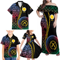 Proudly Ni-Van Sandroing Inspired Family Matching Off Shoulder Maxi Dress and Hawaiian Shirt Shefa Classic Style LT7 - Polynesian Pride