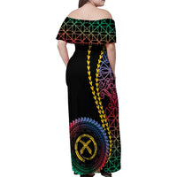 Proudly Ni-Van Sandroing Inspired Family Matching Off Shoulder Maxi Dress and Hawaiian Shirt Shefa Classic Style LT7 - Polynesian Pride