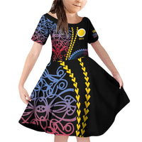 Proudly Ni-Van Sandroing Inspired Family Matching Off Shoulder Short Dress and Hawaiian Shirt Shefa Classic Style LT7 Daughter's Dress Colorful - Polynesian Pride