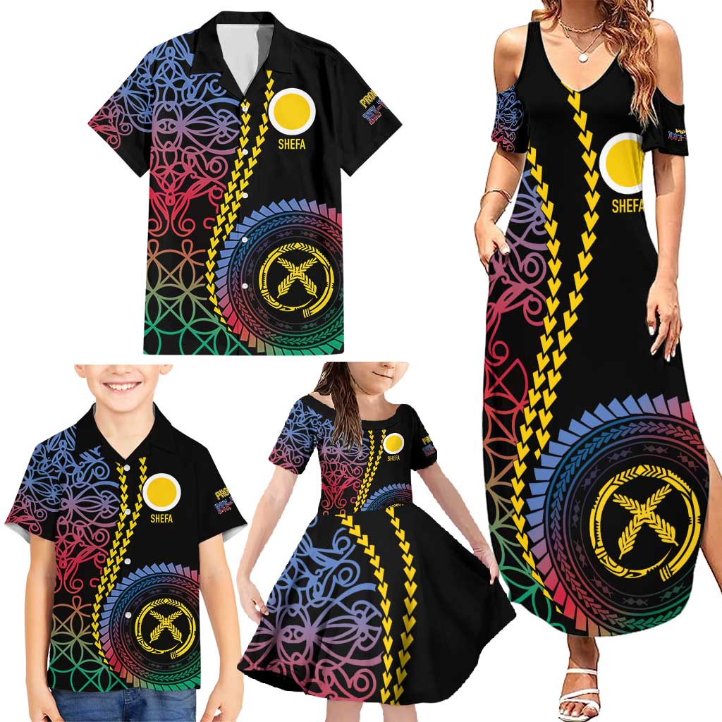 Proudly Ni-Van Sandroing Inspired Family Matching Summer Maxi Dress and Hawaiian Shirt Shefa Classic Style LT7 - Polynesian Pride