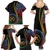 Proudly Ni-Van Sandroing Inspired Family Matching Summer Maxi Dress and Hawaiian Shirt Shefa Classic Style LT7 - Polynesian Pride