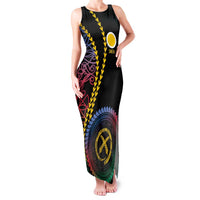 Proudly Ni-Van Sandroing Inspired Family Matching Tank Maxi Dress and Hawaiian Shirt Shefa Classic Style LT7 Mom's Dress Colorful - Polynesian Pride