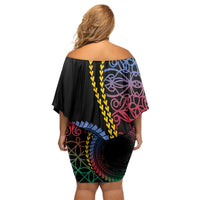 Proudly Ni-Van Sandroing Inspired Off Shoulder Short Dress Shefa Classic Style LT7 - Polynesian Pride
