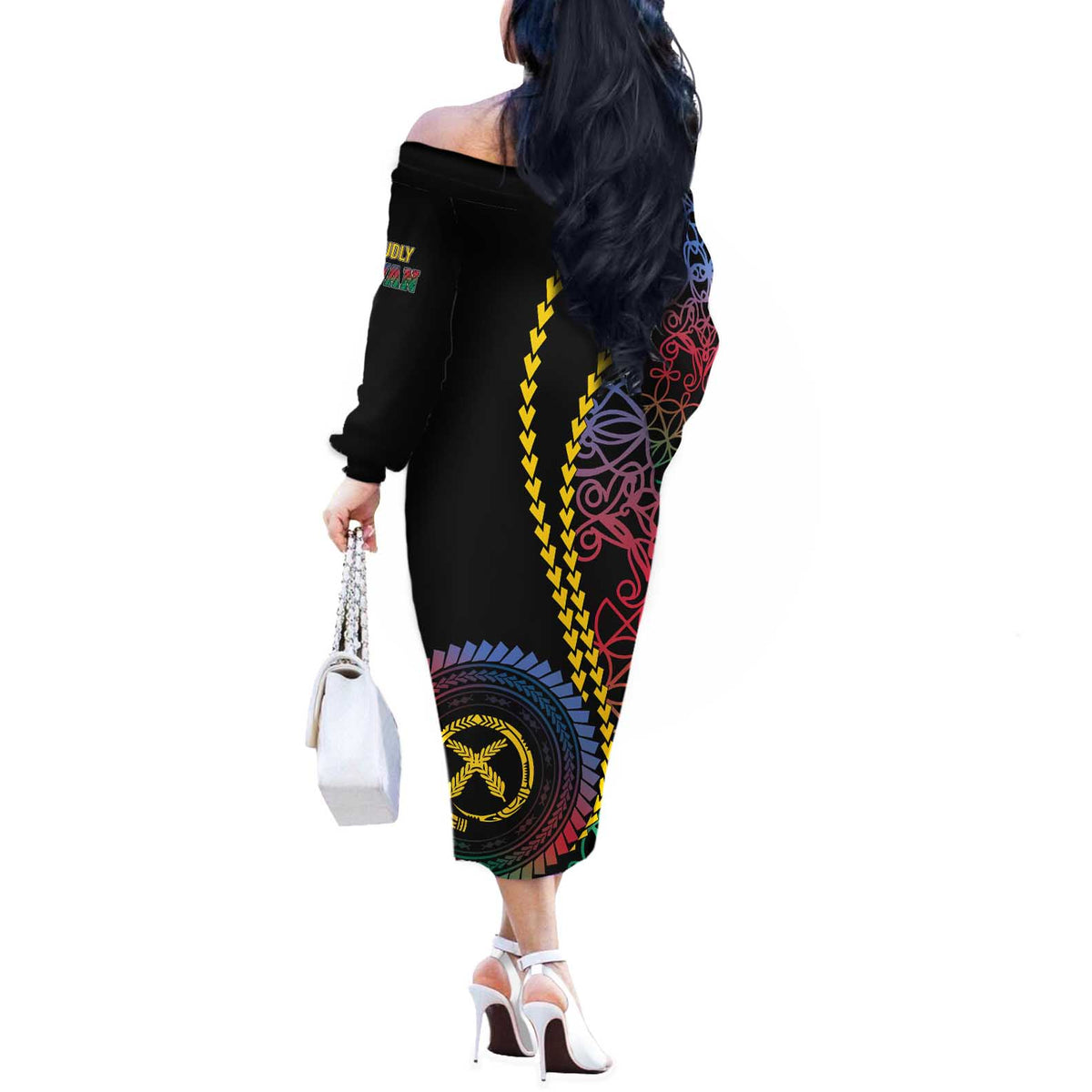 Proudly Ni-Van Sandroing Inspired Off The Shoulder Long Sleeve Dress Shefa Classic Style