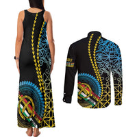 Proudly Ni-Van Sandroing Inspired Couples Matching Tank Maxi Dress and Long Sleeve Button Shirt Torba Classic Style