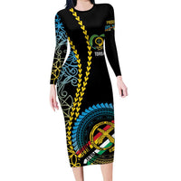 Proudly Ni-Van Sandroing Inspired Family Matching Long Sleeve Bodycon Dress and Hawaiian Shirt Torba Classic Style LT7 Mom's Dress Colorful - Polynesian Pride