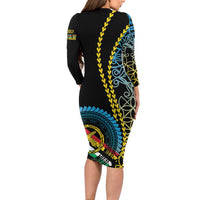 Proudly Ni-Van Sandroing Inspired Family Matching Long Sleeve Bodycon Dress and Hawaiian Shirt Torba Classic Style LT7 - Polynesian Pride