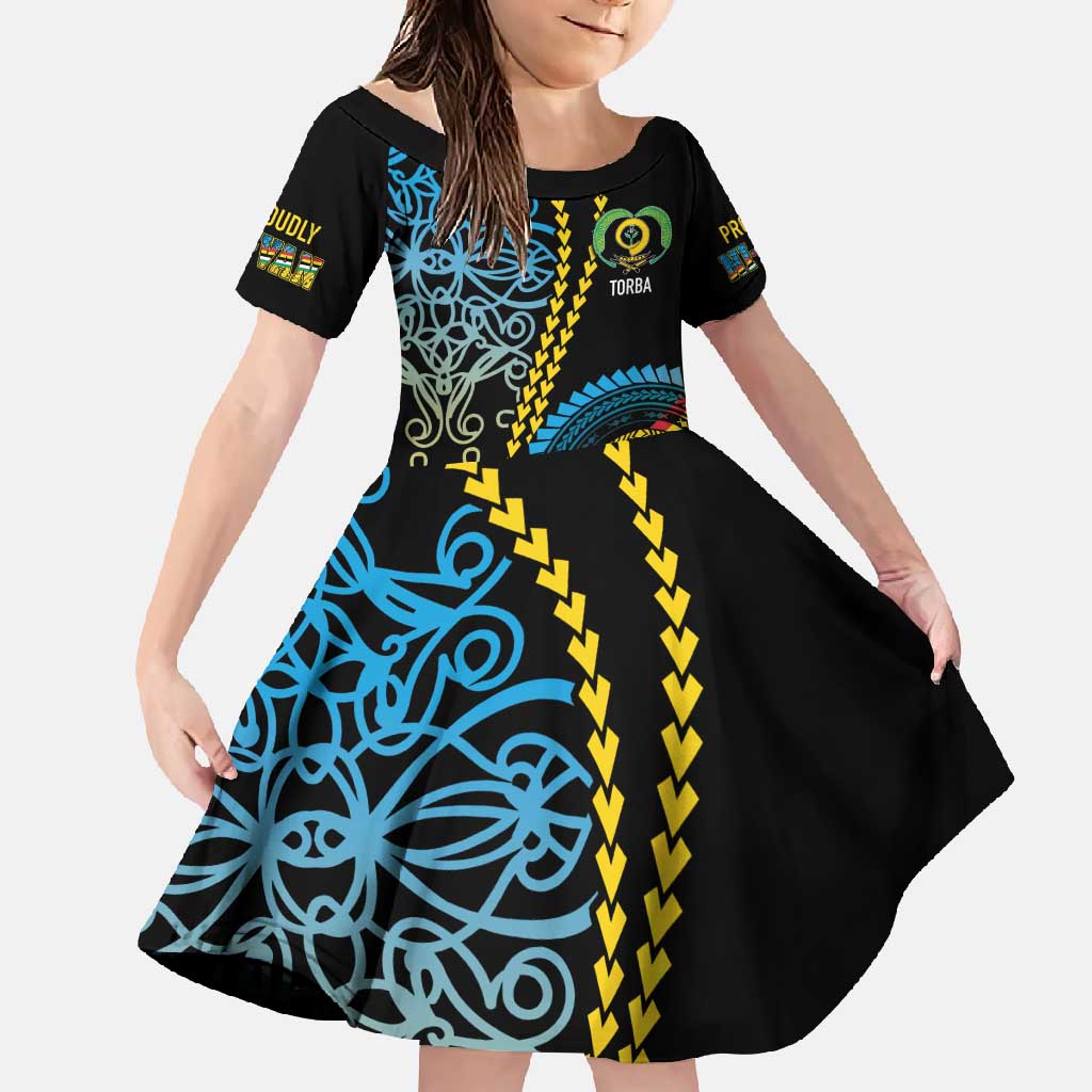 Proudly Ni-Van Sandroing Inspired Family Matching Off Shoulder Maxi Dress and Hawaiian Shirt Torba Classic Style LT7 Daughter's Dress Colorful - Polynesian Pride