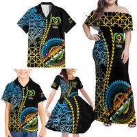 Proudly Ni-Van Sandroing Inspired Family Matching Off Shoulder Maxi Dress and Hawaiian Shirt Torba Classic Style LT7 - Polynesian Pride