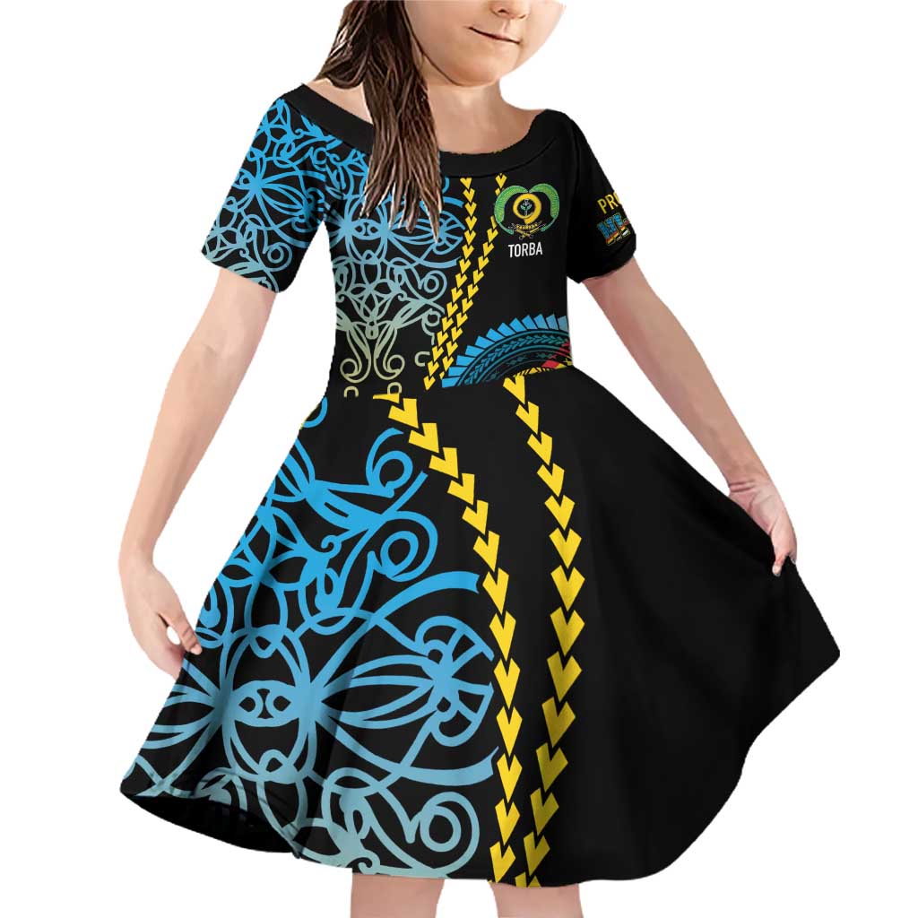Proudly Ni-Van Sandroing Inspired Family Matching Off Shoulder Short Dress and Hawaiian Shirt Torba Classic Style LT7 Daughter's Dress Colorful - Polynesian Pride