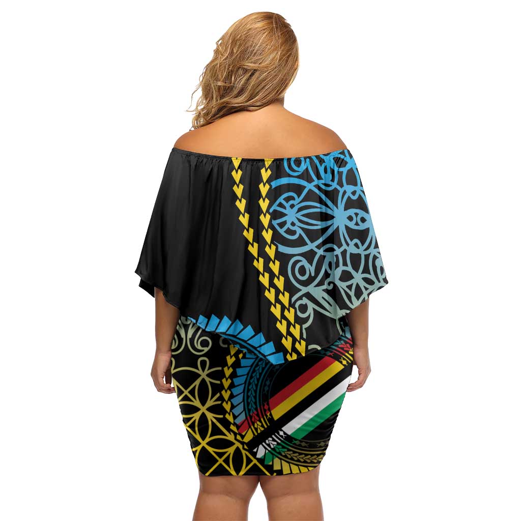Proudly Ni-Van Sandroing Inspired Family Matching Off Shoulder Short Dress and Hawaiian Shirt Torba Classic Style LT7 - Polynesian Pride