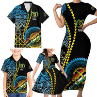 Proudly Ni-Van Sandroing Inspired Family Matching Short Sleeve Bodycon Dress and Hawaiian Shirt Torba Classic Style LT7 - Polynesian Pride
