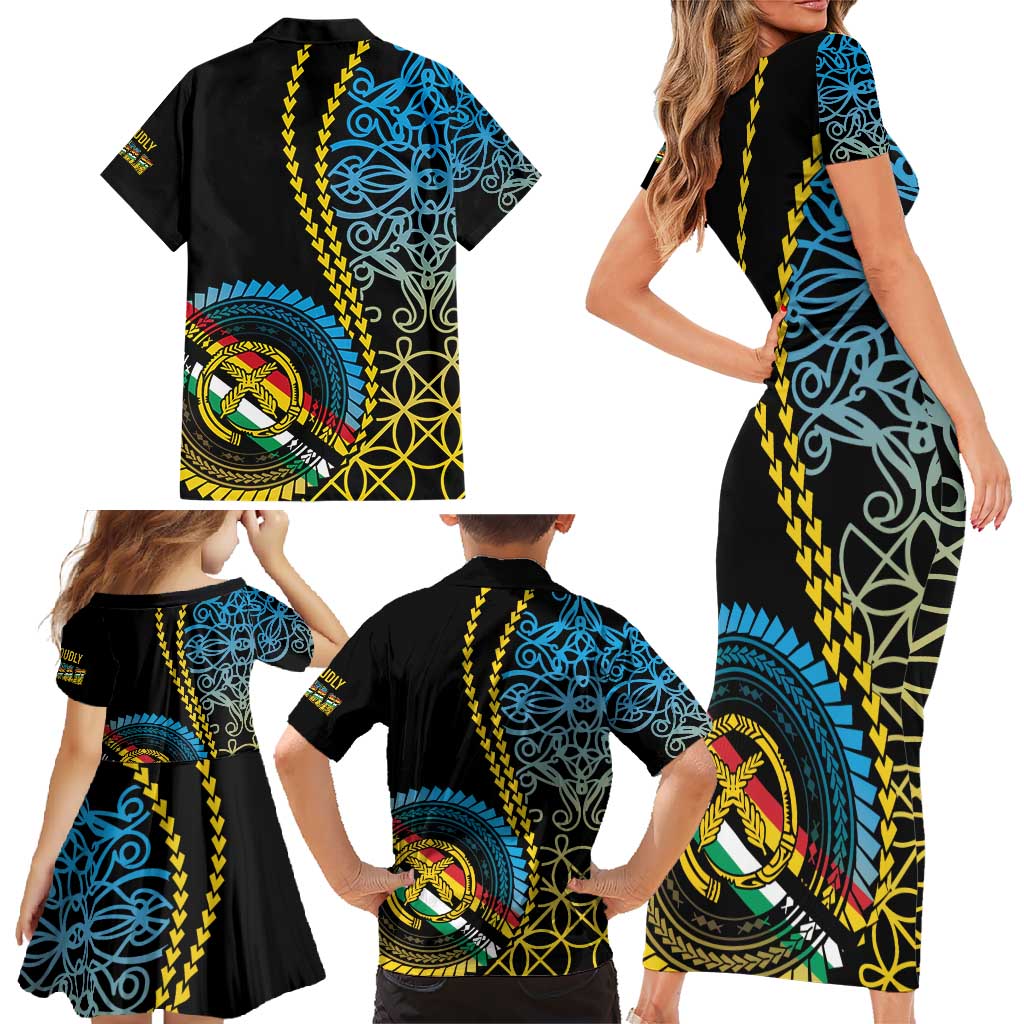 Proudly Ni-Van Sandroing Inspired Family Matching Short Sleeve Bodycon Dress and Hawaiian Shirt Torba Classic Style LT7 - Polynesian Pride