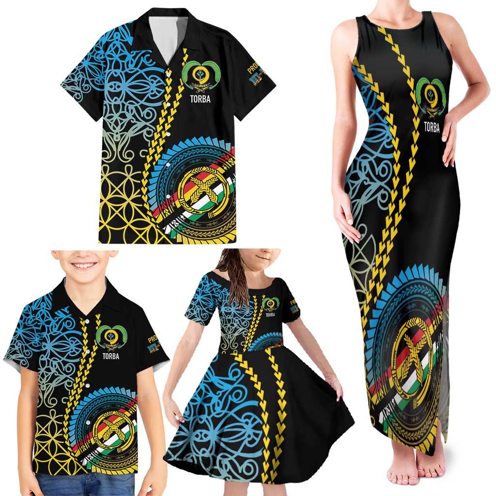 Proudly Ni-Van Sandroing Inspired Family Matching Tank Maxi Dress and Hawaiian Shirt Torba Classic Style LT7 - Polynesian Pride
