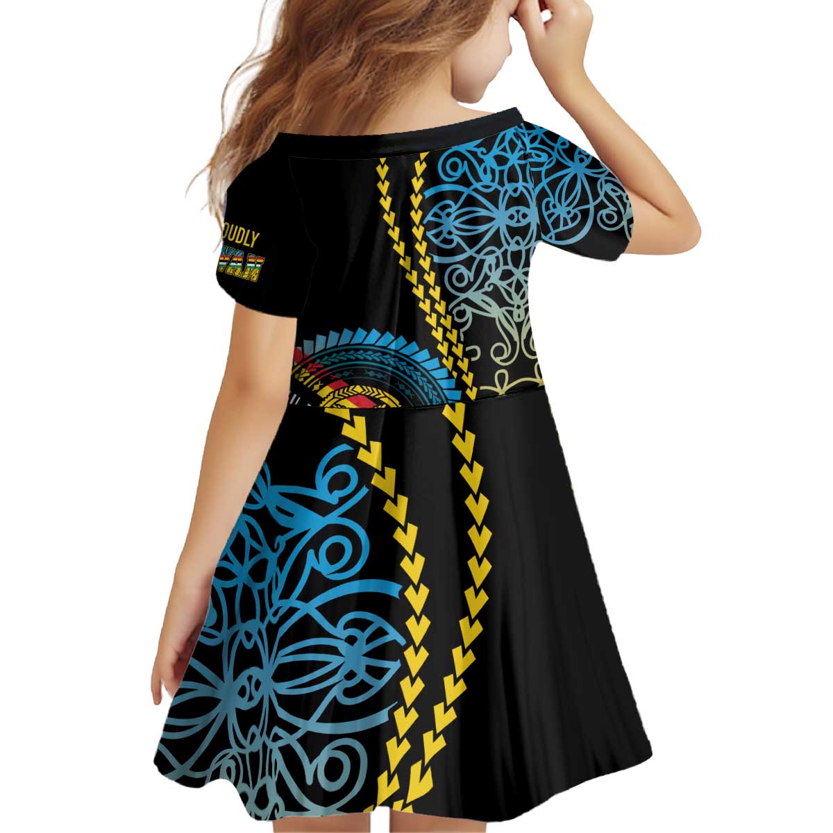 Proudly Ni-Van Sandroing Inspired Kid Short Sleeve Dress Torba Classic Style LT7 - Polynesian Pride