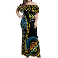 Proudly Ni-Van Sandroing Inspired Off Shoulder Maxi Dress Torba Classic Style LT7 Women Colorful - Polynesian Pride