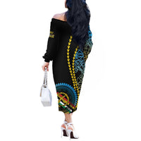 Proudly Ni-Van Sandroing Inspired Off The Shoulder Long Sleeve Dress Torba Classic Style