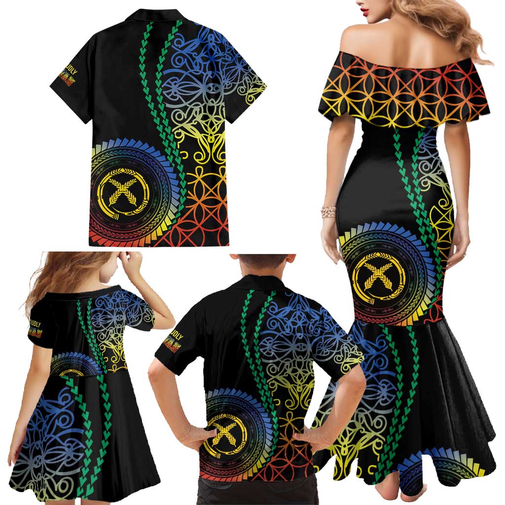 Proudly Ni-Van Sandroing Inspired Family Matching Mermaid Dress and Hawaiian Shirt Tafea Classic Style LT7 - Polynesian Pride