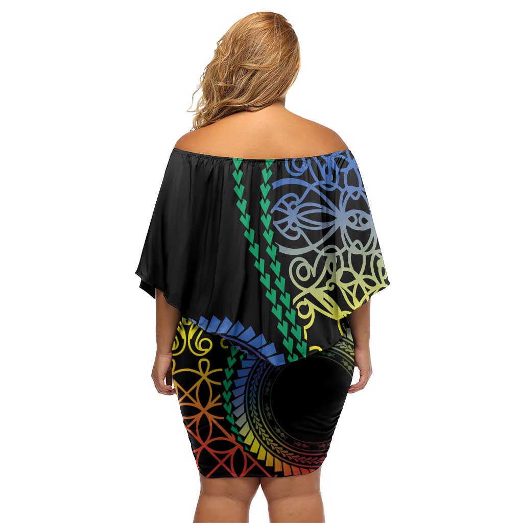 Proudly Ni-Van Sandroing Inspired Family Matching Off Shoulder Short Dress and Hawaiian Shirt Tafea Classic Style LT7 - Polynesian Pride