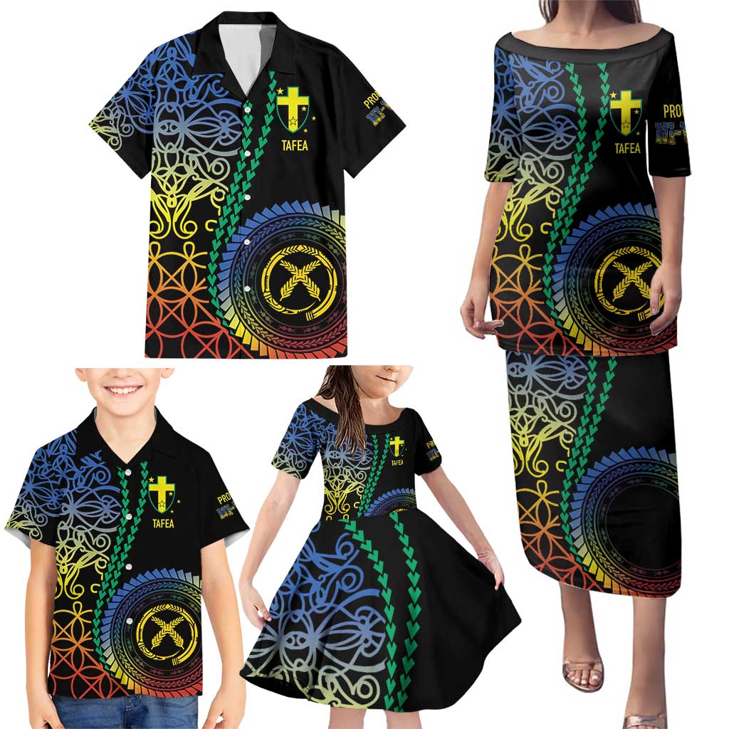 Proudly Ni-Van Sandroing Inspired Family Matching Puletasi and Hawaiian Shirt Tafea Classic Style LT7 - Polynesian Pride