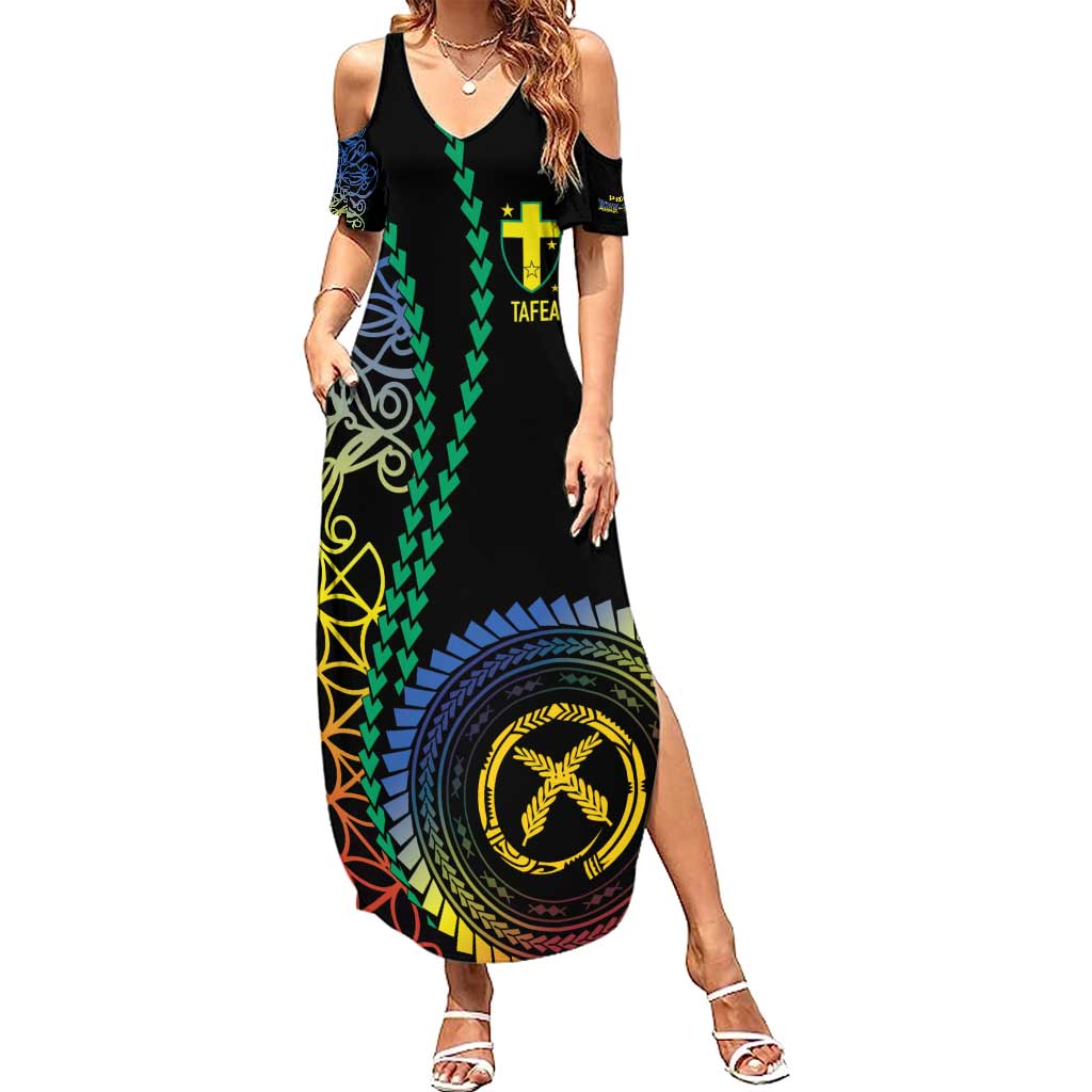 Proudly Ni-Van Sandroing Inspired Family Matching Summer Maxi Dress and Hawaiian Shirt Tafea Classic Style LT7 Mom's Dress Colorful - Polynesian Pride