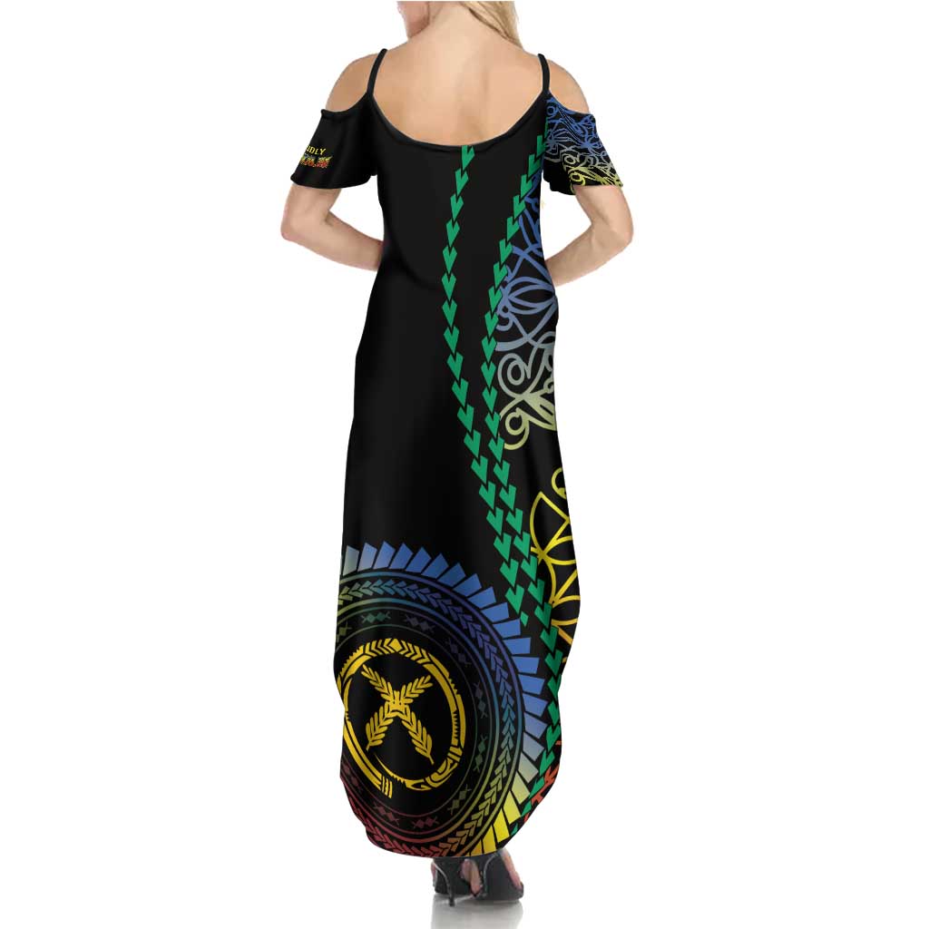 Proudly Ni-Van Sandroing Inspired Family Matching Summer Maxi Dress and Hawaiian Shirt Tafea Classic Style LT7 - Polynesian Pride