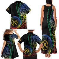 Proudly Ni-Van Sandroing Inspired Family Matching Tank Maxi Dress and Hawaiian Shirt Tafea Classic Style LT7 - Polynesian Pride