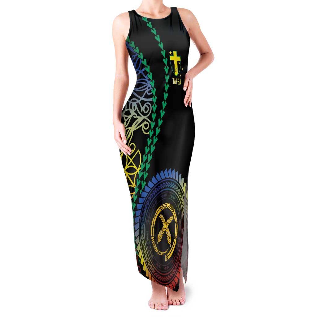 Proudly Ni-Van Sandroing Inspired Family Matching Tank Maxi Dress and Hawaiian Shirt Tafea Classic Style LT7 Mom's Dress Colorful - Polynesian Pride