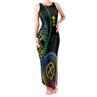 Proudly Ni-Van Sandroing Inspired Family Matching Tank Maxi Dress and Hawaiian Shirt Tafea Classic Style LT7 Mom's Dress Colorful - Polynesian Pride