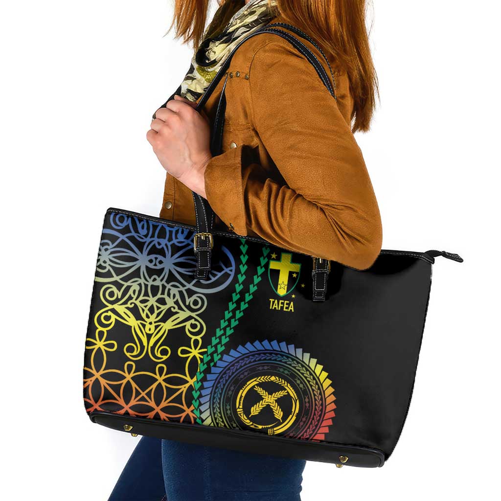 Proudly Ni-Van Sandroing Inspired Leather Tote Bag Tafea Classic Style LT7 Colorful - Polynesian Pride