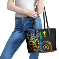 Proudly Ni-Van Sandroing Inspired Leather Tote Bag Tafea Classic Style LT7 - Polynesian Pride