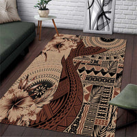 Bula Fiji Area Rug Shark Tail Beige Masi Tapa LT7 Beige - Polynesian Pride