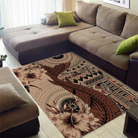 Bula Fiji Area Rug Shark Tail Beige Masi Tapa LT7 - Polynesian Pride