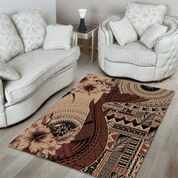Bula Fiji Area Rug Shark Tail Beige Masi Tapa LT7 - Polynesian Pride