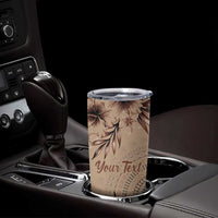 Bula Fiji Personalised Tumbler Cup Shark Tail Beige Masi Tapa