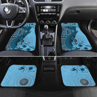 Bula Fiji Car Mats Shark Tail Turquoise Masi Tapa LT7 Set 4pcs Turquoise - Polynesian Pride