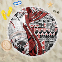 Bula Fiji Beach Blanket Shark Tail White Masi Tapa