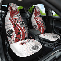 Bula Fiji Car Seat Cover Shark Tail White Masi Tapa LT7 One Size White - Polynesian Pride