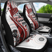 Bula Fiji Car Seat Cover Shark Tail White Masi Tapa LT7 - Polynesian Pride