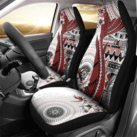 Bula Fiji Car Seat Cover Shark Tail White Masi Tapa LT7 - Polynesian Pride