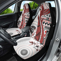 Bula Fiji Car Seat Cover Shark Tail White Masi Tapa LT7 - Polynesian Pride