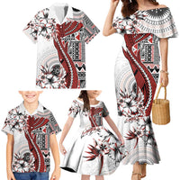 Bula Fiji Family Matching Mermaid Dress and Hawaiian Shirt Shark Tail White Masi Tapa LT7 - Polynesian Pride