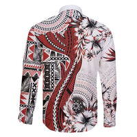 Bula Fiji Family Matching Mermaid Dress and Hawaiian Shirt Shark Tail White Masi Tapa LT7 - Polynesian Pride