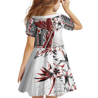 Bula Fiji Family Matching Off Shoulder Maxi Dress and Hawaiian Shirt Shark Tail White Masi Tapa LT7 - Polynesian Pride