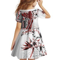Bula Fiji Family Matching Tank Maxi Dress and Hawaiian Shirt Shark Tail White Masi Tapa LT7 - Polynesian Pride