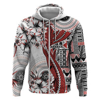 Bula Fiji Hoodie Shark Tail White Masi Tapa LT7 Zip Hoodie White - Polynesian Pride